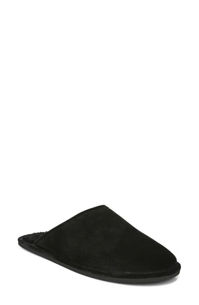 Vince Men's Hampton Shearling-lined Suede Slippers In Black | ModeSens