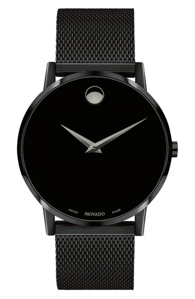 Shop Movado Museum Classic Mesh Strap Watch, 40mm In Black