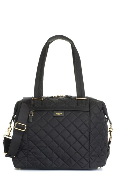 Shop Storksak Stevie Water Resistant Quilted Diaper Bag In Black Quilted