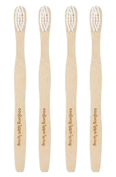 Shop Brush With Bamboo 4-pack Child Toothbrush In Bamboo
