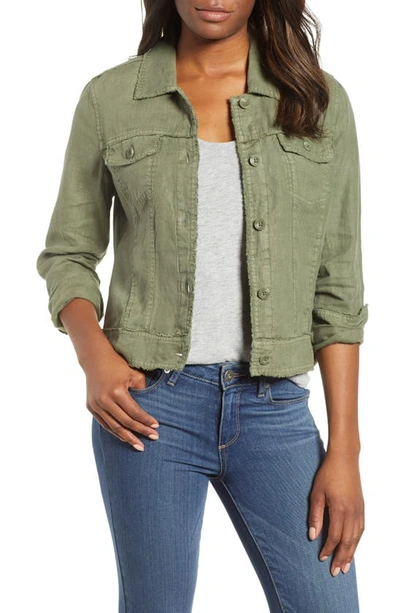 Shop Tommy Bahama Two Palms Linen Raw Edge Jacket In Tea Leaf