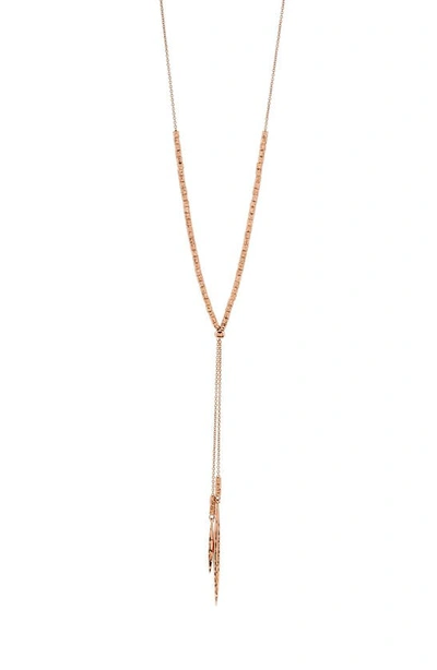 Shop Gorjana Laguna Adjustable Lariat Necklace In Rosegold