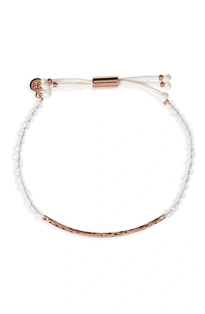 Shop Gorjana Power Gemstone Bracelet In Clarity/ Crystal / Rose Gold