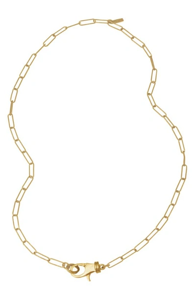 Shop Adornia Lock Paper Clip Link Necklace In Gold
