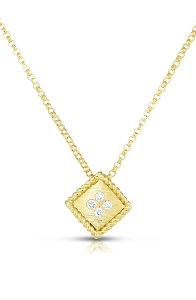 Shop Roberto Coin Palazzo Ducale Diamond Pendant Necklace In Yellow Gold