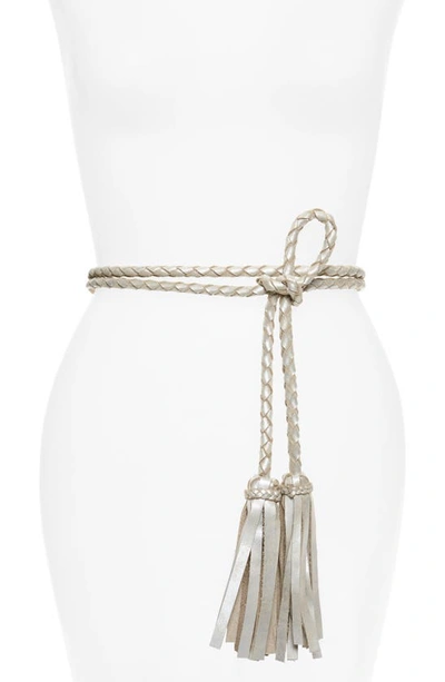 Shop Ada 'fringe Soga' Wrap Belt In Silver