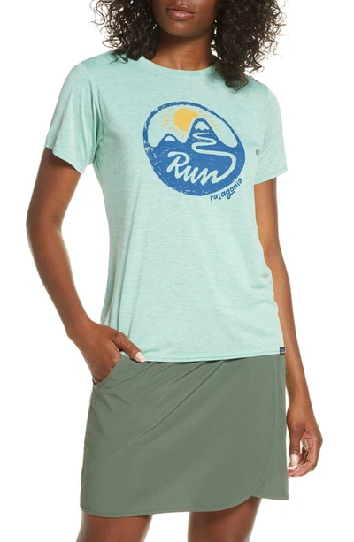 Shop Patagonia Capilene Daily Graphic Tee In Gypsum Green X-dye
