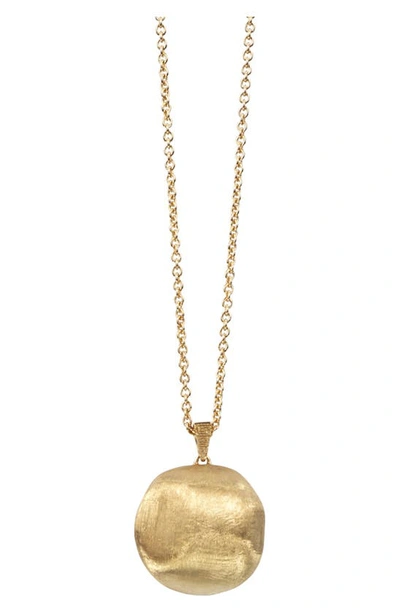 Shop Marco Bicego Africa Engraved Pendant Necklace In Yellow Gold