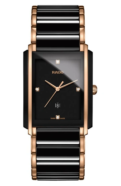Shop Rado Integral Diamond Bracelet Watch, 31mm X 41mm In Black