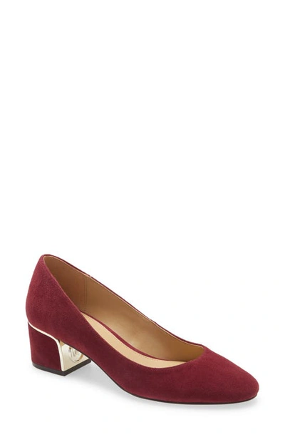 Shop Michael Michael Kors Lana Suede Pump In Dark Berry Suede