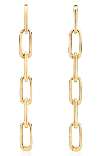 Shop Monica Vinader Alta Capture Long Cocktail Earrings In Yellow Gold