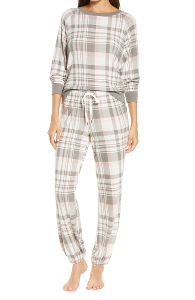 Shop Honeydew Intimates Star Seeker Brushed Jersey Pajamas In Clay Plaid