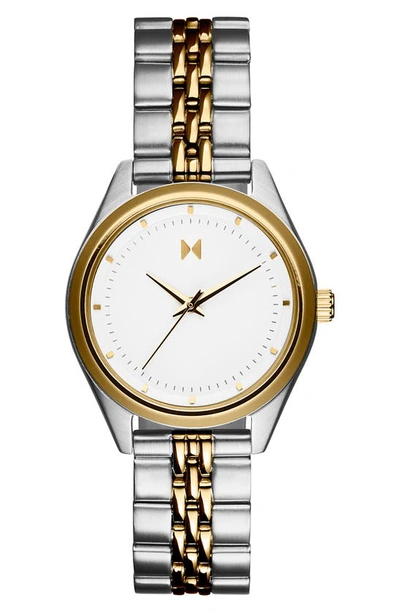 Shop Mvmt Rise Mini Bracelet Watch, 30mm In Two Tone/ White