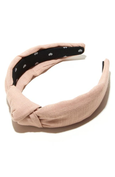 Shop Lele Sadoughi Linen Knotted Headband In Nectar