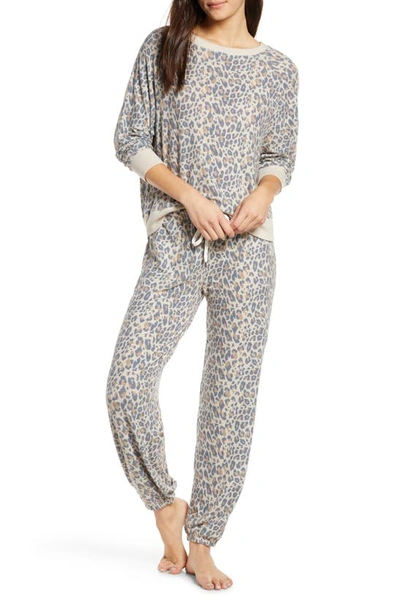 Shop Honeydew Intimates Star Seeker Brushed Jersey Pajamas In Natural Leopard