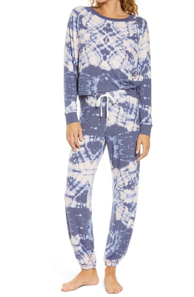 Shop Honeydew Intimates Star Seeker Brushed Jersey Pajamas In Silent Night Tie Dye