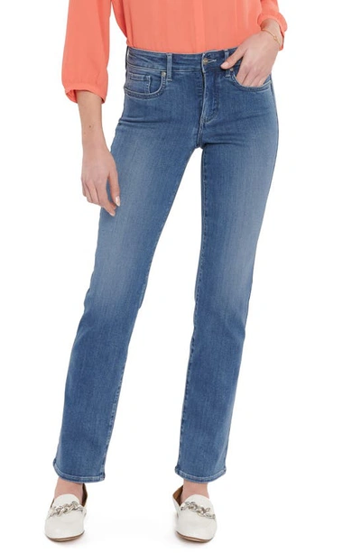 Shop Nydj Marilyn Stretch Straight Leg Jeans In Clean Horizon