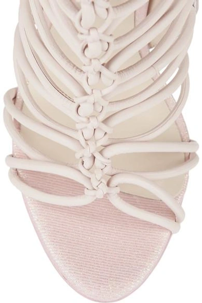 Shop Sophia Webster Lacey Crystal-embellished Leather Sandals In Pink