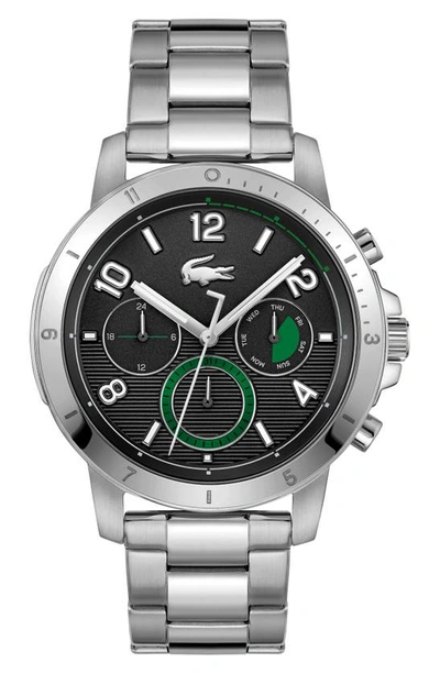 Shop Lacoste Topspin Chronograph Bracelet Watch, 43mm In Black