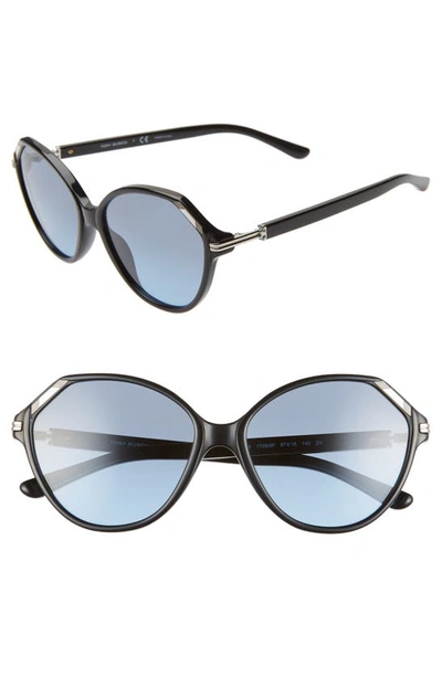 Shop Tory Burch 57mm Cat Eye Sunglasses In Black/ Blue Gradient