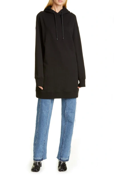 Shop Maison Margiela Hooded Sweatshirt Dress In Black