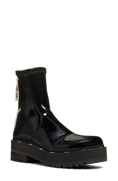 Shop Fendi Zip Patent Combat Boot In Black