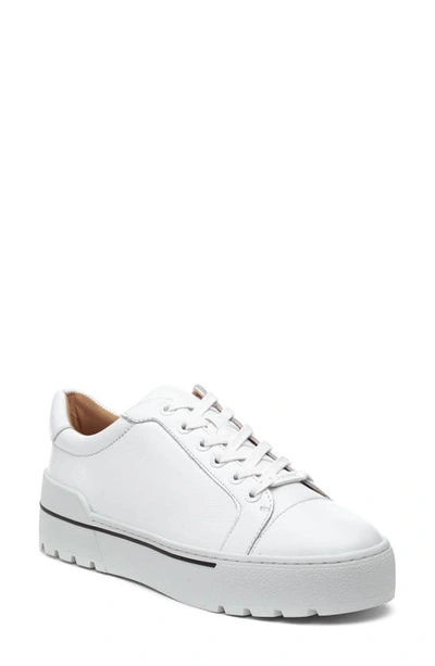 Shop Jslides Eve Platform Sneaker In White Leather