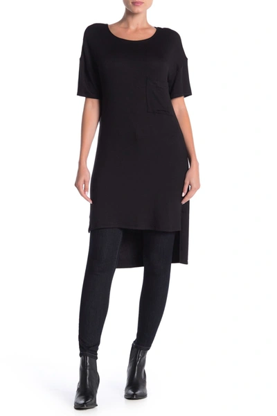 Shop Go Couture Pocket Day Tunic Boyfriend T-shirt In Black