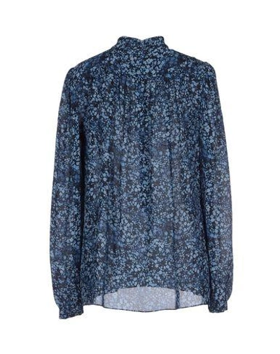 Shop Michael Kors Floral Shirts & Blouses In Dark Blue