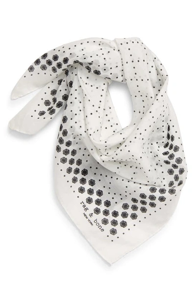 Shop Rag & Bone Medallion Bandana Silk Blend Scarf In White Multi
