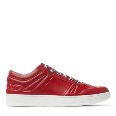 Jimmy Choo Mens Hawaii/m Red Calf Leather Trainers In X Red