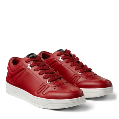 Jimmy Choo Mens Hawaii/m Red Calf Leather Trainers In X Red