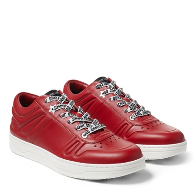 Jimmy Choo Mens Hawaii/m Red Calf Leather Trainers In X Red