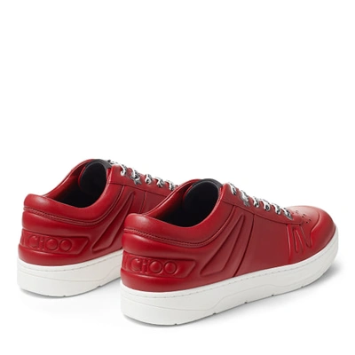 Jimmy Choo Mens Hawaii/m Red Calf Leather Trainers In X Red