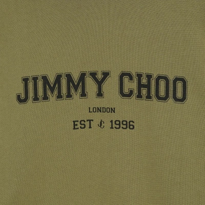 Shop Jimmy Choo Jc College-hoodie In S822 Military Olive/black