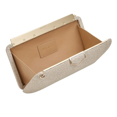 Jimmy Choo Ellipse Glitter Clutch - Beige In Platinum Ice