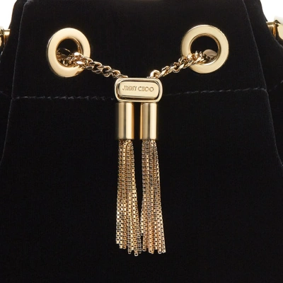 Jimmy Choo Round Handle Shoulder Bag Tassel In Black