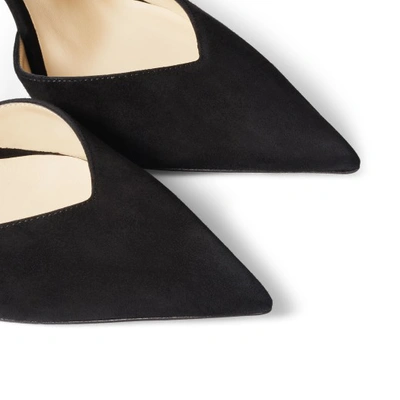 Jimmy Choo Saeda 100 Crystal-embellished Suede Pumps In Black