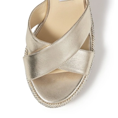 Jimmy Choo Dellena 100 Espadrille Wedges In Champagne/champagne Mix