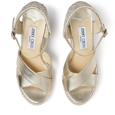 Jimmy Choo Dellena 100 Espadrille Wedges In Champagne/champagne Mix