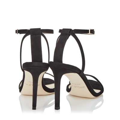 MINNY 85 Black Suede Sandals