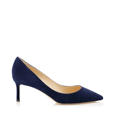 Jimmy Choo Romy 60 Pumps In Navy Blue Suede In Blue