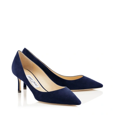 Jimmy Choo Romy 60 Pumps In Navy Blue Suede In Blue