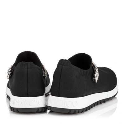 VERONA Black Knit Trainers with Crystal Detailing