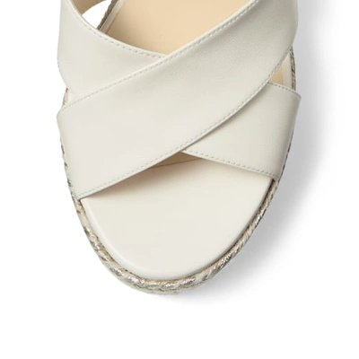 Jimmy Choo Heel Wedge Sandals Cross Straps In Neutral