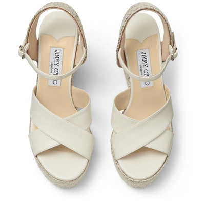 Jimmy Choo Heel Wedge Sandals Cross Straps In Neutral
