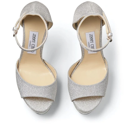Jimmy Choo Max 150mm Glitter Sandals In Silver