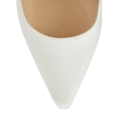 ROMY 100 Ivory Satin Pointy Toe Pumps