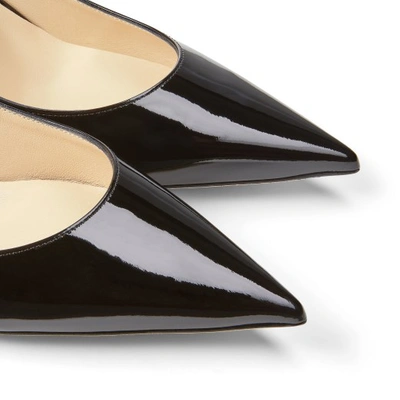 Jimmy Choo Bing 65 Embellished Patent Leather Mules In Black