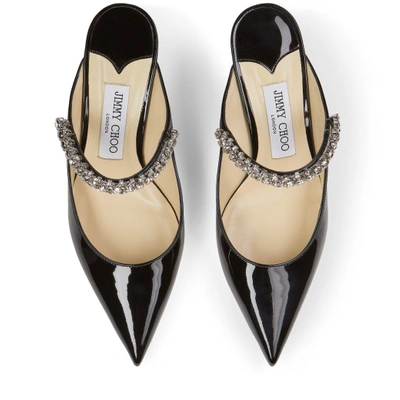 Jimmy Choo Bing 65 Embellished Patent Leather Mules In Black